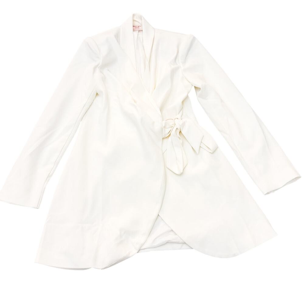 Showpo Off White Cream Side Wrap Dress Size 8